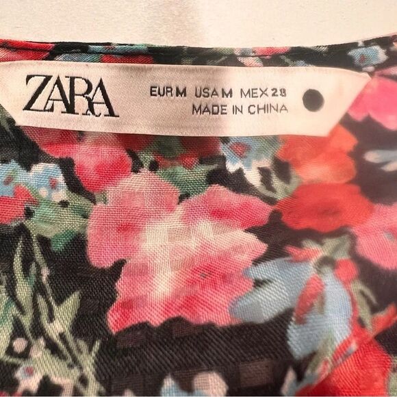 Zara Dress Maxi Floral Ruffle Tiered 4786/264/800/M Size Medium - Picture 9 of 11